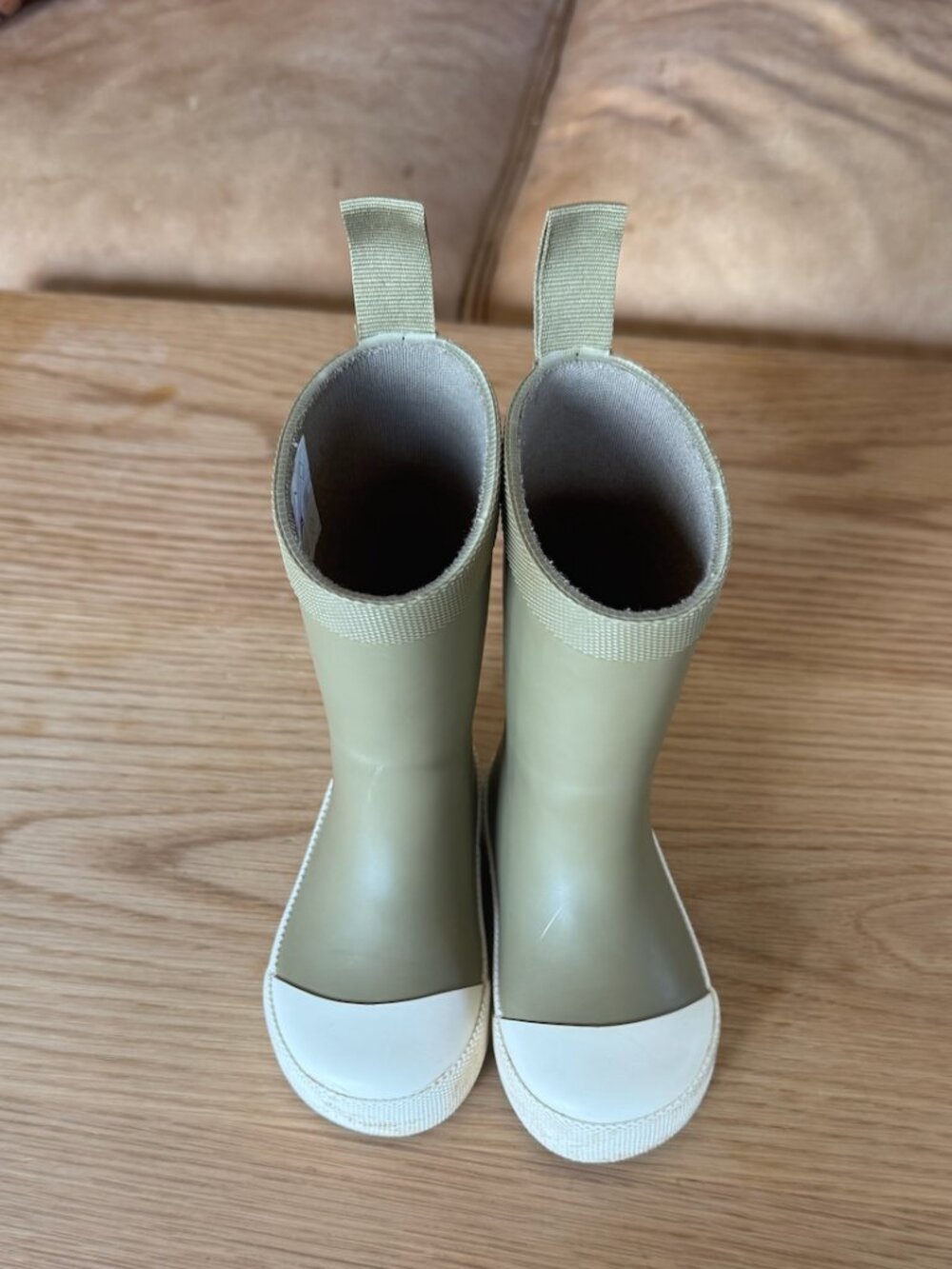 Kids Olive Green Rain & Snow Boots - Waterproof Pull-On Design